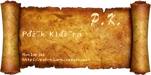 Pék Klára névjegykártya