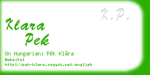 klara pek business card