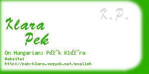 klara pek business card